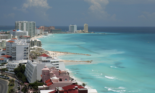 Cancun Beach Aerial View